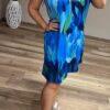 Hideg selyem női ruha - kék