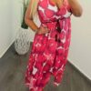 Ujjatlan női ruha - pink