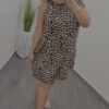 Ujjatlan hideg selyem női ruha - leopárd minta